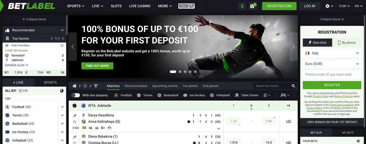 Betlabel Casino DE online gambling site home page